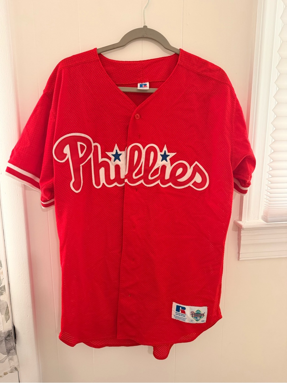 Russell Athletic Red Phillies Men's Baseball Jersey